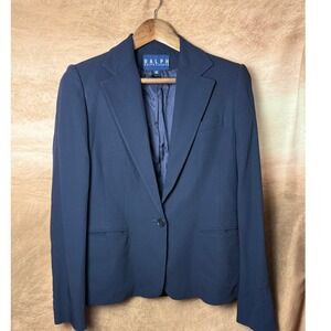 Ralph Lauren Navy Wool Blend Blazer Women's Size 10‎
